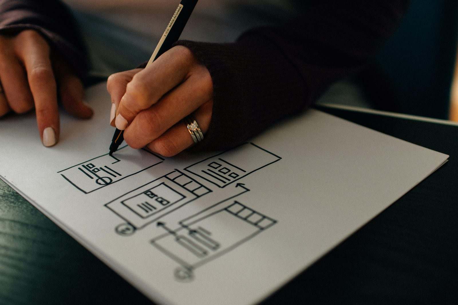 Boceto de un diseño hecho a mano, ilustración del diseño gráfico de GSC en Colinas de San Jerónimo, Monterrey